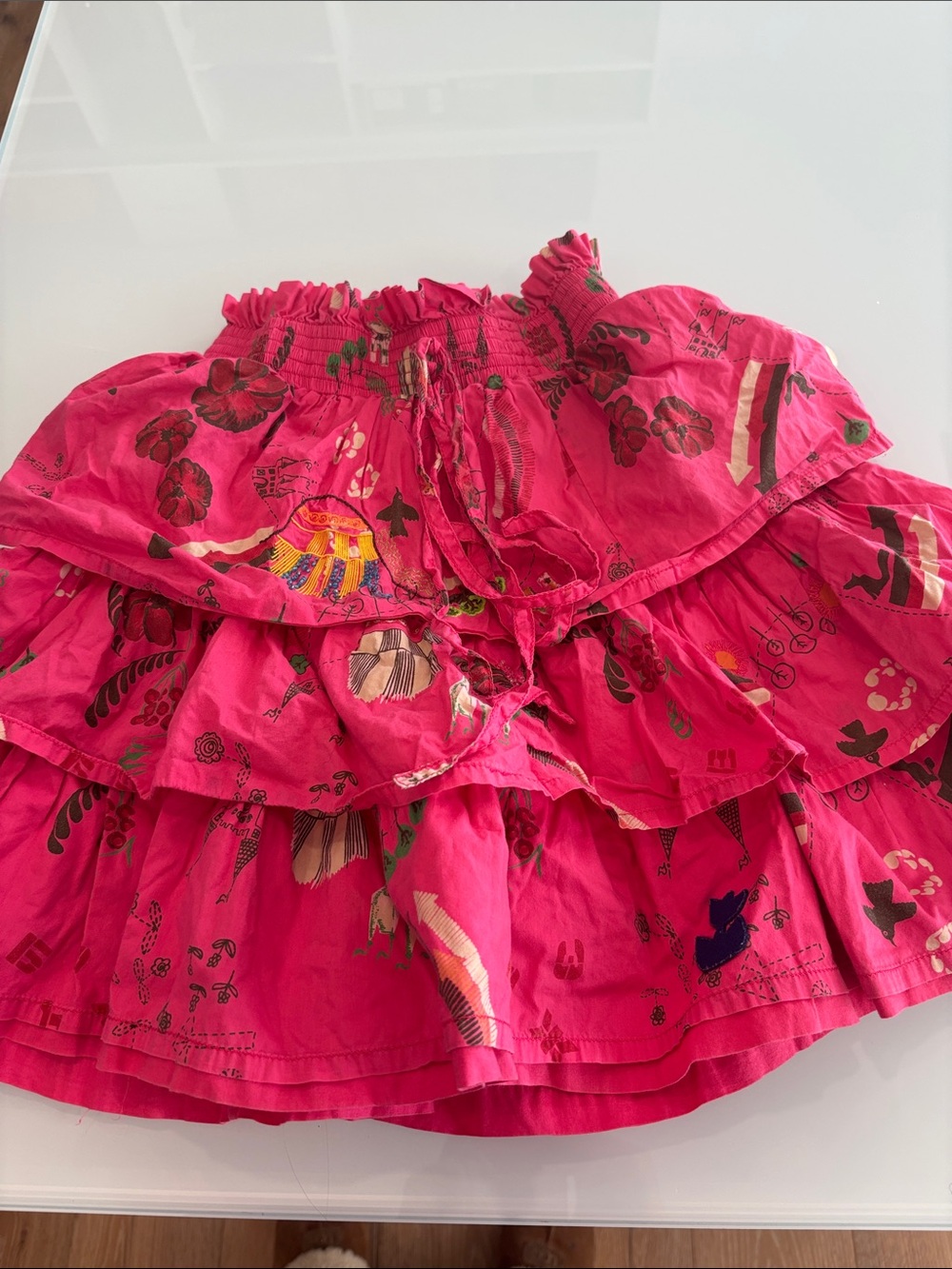 Girls Oilily Pink Tiered skirt 8
